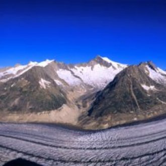 Nejdelší ledovec Evropy Aletsch Gletscher od Eggishornu