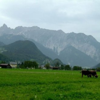 Montafon, v pozadí pohoří Rätikon na švýcarském pomezí