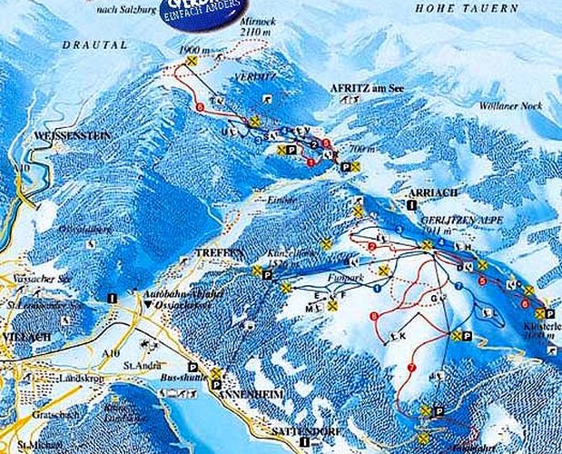 Skimapa Gerlitzen Alpe + Verditz