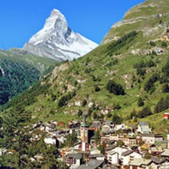 Zermatt,  v pozadí Matterhorn