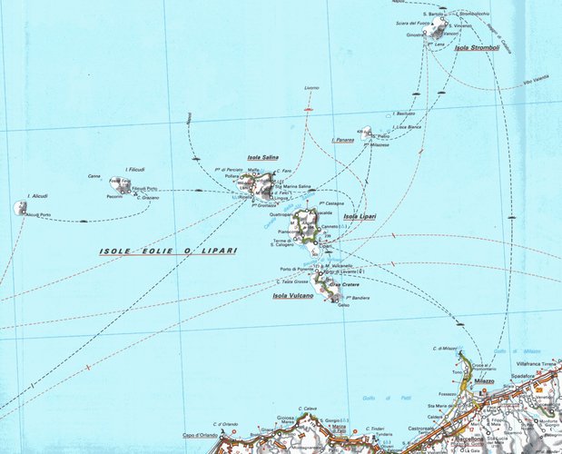 Mapa Liparských ostrovů