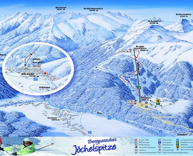 Skimapa Jochelspitze + Holzgau